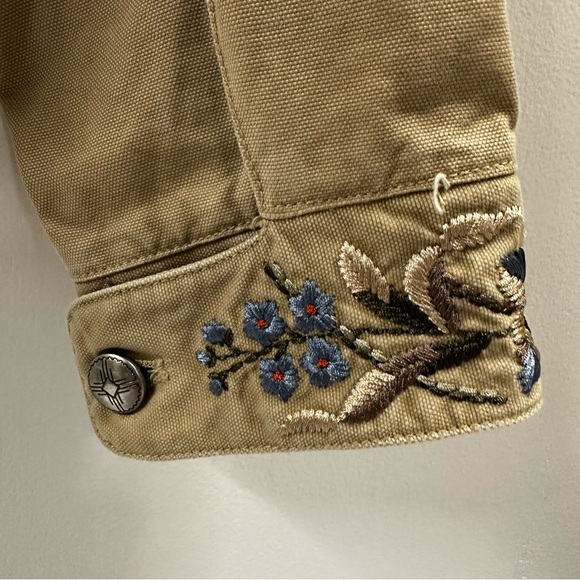 Ralph Lauren Floral Embroidered Tan Jacket Small - Picture 9 of 11